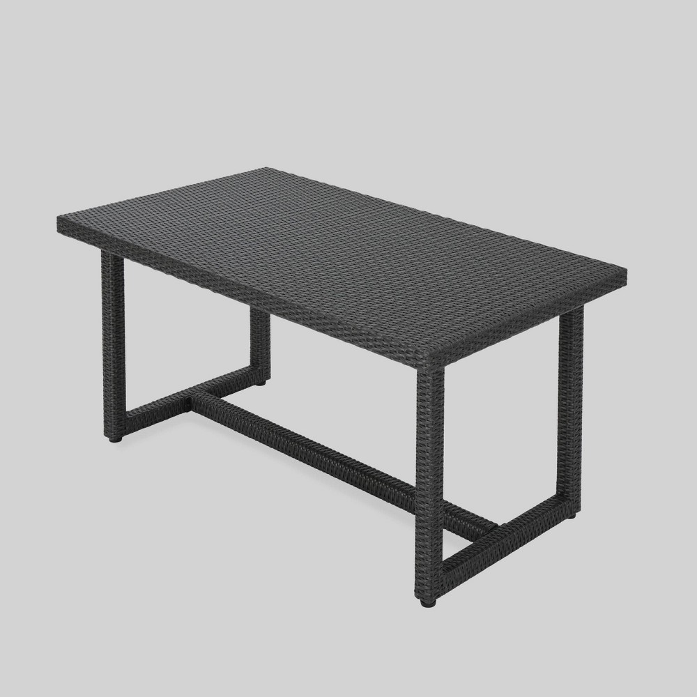 Santa Rosa Rectangle Wicker Dining Table Gray Christopher Knight Home