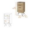 Kumasinova 3-Drawer Dresser,Wood Finish Chest of Drawers with Hairpin Legs,Modern Storage Dresser,Bedroom and Entryway Furniture,Beige - 3 of 4