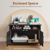 FURNIinspire Pet Crates and Houses Modern Hidden Cat Litter Box Cabinet Enclosure Furniture with Storable Top for Home, Black, 31.5"*19.8"*19.7" - 3 of 4
