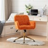 35.4"Furniture Office Chair,Artificial rabbit hair Home Office Chair with Golden Metal Base,Pink - 2 of 4
