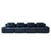 AENKYO 153-Inch Square Cloud Couch Modular Sectional Sofa with Two Ottomans, No Assembly Required - Ergonomic Floor Lounge for Living Room - Camel - 4 of 4