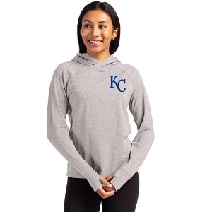 Kansas City Royals Cutter & Buck Adapt Knit Recycled Womens Heathered Hooded Pullover - 1 of 1
