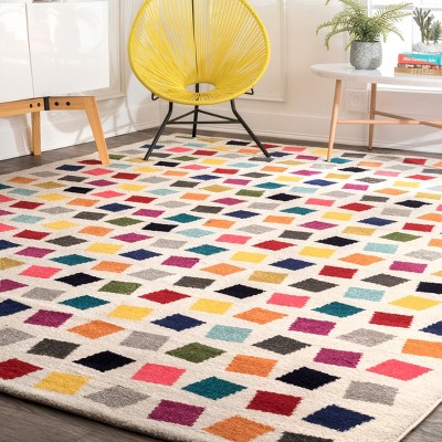 Multicolor Abstract Synthetic 8' x 10' Rectangular Area Rug