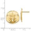 Black Bow Jewelry 16mm Polished Sand Dollar Post Earrings in 14k Yellow Gold - 4 of 4