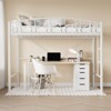 Twin Loft Bed with Stairs & Arched Guardrail, Metal Platform Bed with Strong Slats, Space-Saving, Noise-Free, No Box Spring Needed, Kids & Dorm Room - 2 of 4