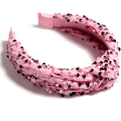 Shiraleah Knotted Sequins Headband, Pink