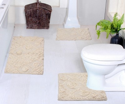 Modesto Collection Cotton Tufted Set of 3 Bath Rug Set - Home Weavers