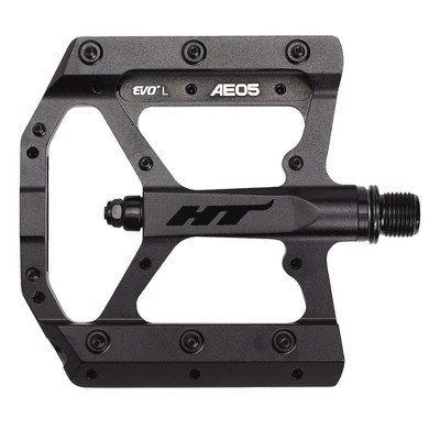 HT AE05 Evo+ Platform Pedals 9/16" Concave Aluminum Adjustable Pins Stealth Blk