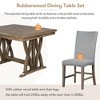 7 PCS Extendable Dining Set for 6, Dining Table Set with 6 Upholstered Dining Chairs, Mid-Century Style, Golden Brown+Gray-ModernLuxe - 4 of 4