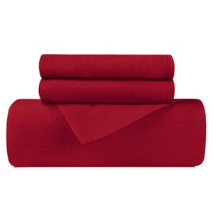 Cotton Flannel Solid or Trellis Heavyweight Duvet Cover Set with Matching Pillow Shams by Blue Nile Mills - 1 of 3