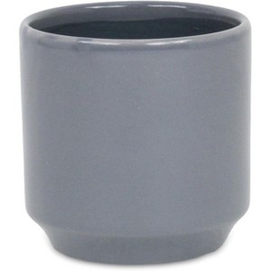 Cheung's Elegora Straight Side Solid Color Ceramic Pot - Medium - Gray - 1 of 3