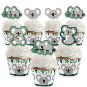 Big Dot of Happiness Koala Cutie - Cupcake Decoration - Bear Birthday Party and Baby Shower Cupcake Wrappers and Treat Picks Kit - Set of 24 - 1 of 4