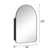 PexFix Arched Metal 24"x16" Recessed/Surface Mount Medicine Cabinet with Mirror,Black - image 3 of 4