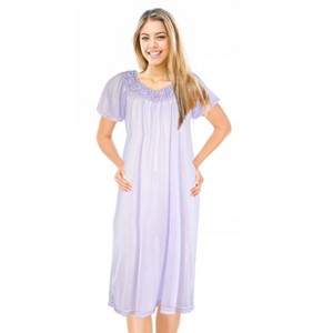 JEFFRICO Womens Short Sleeve Nightgowns Sleepwear Soft Pajama Dress Nightshirts - 1 of 4