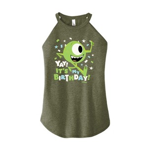 Women's - Disney - Mike Yay It's My Birthday Graphic High Neck Tank - 1 of 3