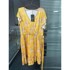 Plus Size Dress Plus Size womens V-necked pocket dress - 1 of 1