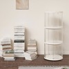 NicBex Bookcases for Living Room 3 Tier Round Floor Standing Bookcase 360� Rotating Bookshelf with Small Footprint for Bedroom - 2 of 4