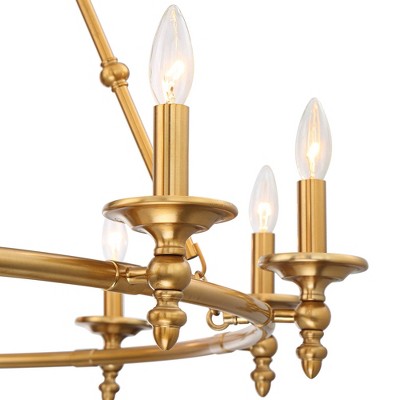 Antique Brass 6-Light Wagon Wheel Chandelier