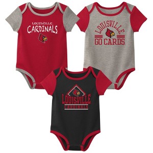 NCAA Louisville Cardinals Infant Boys' 3pk Bodysuit - 1 of 4
