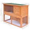 vidaXL Rabbit Hutch Bunny Cage House with Pull Out Tray Ramp Solid Pine Wood - 3 of 4