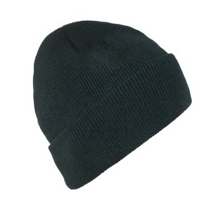 CTM Men's Black Winter Stocking Knit Cuff Cap - 1 of 4