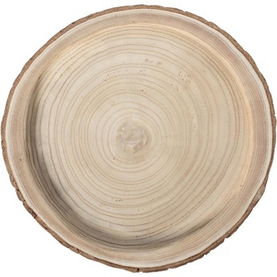 Rustic Round Wood Tree Bark Serving Tray