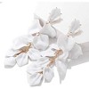 Acrylic Floral Drop Earrings: Long Petal Statement Earrings with Rose Design - 3 of 4