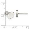 Black Bow Jewelry 10mm Asymmetrical CZ Heart Post Earrings in Stainless Steel - 4 of 4