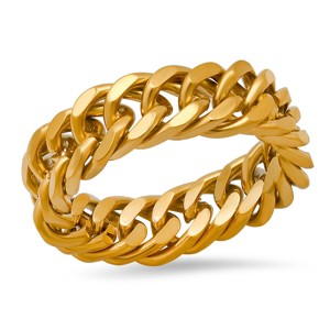 Steeltime Men's stainless steel cuban chain link band ring - 1 of 4