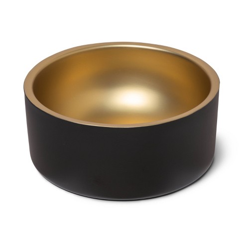 Double Wall Dog Feeding Bowl Black + Brass - Large - Boots & Barkley™ :  Target