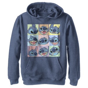 Boy's Lilo & Stitch Facial Expressions of Stitch Pull Over Hoodie - 1 of 4