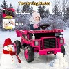 12V Kids Ride On Dump Truck with Remote Control,Ride On Car Toy with Spring Suspension,Music,LED Lights,Rose Red - 4 of 4