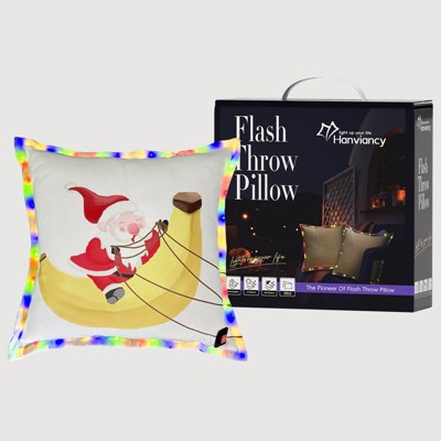 Anybear 18x18in outdoor LED Santa throw pillow