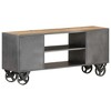 vidaXL TV Cabinet Natural wood with grey steel finish - 4 of 4