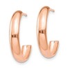 Black Bow Jewelry 3.5mm x 17mm Polished 14k Rose Gold Domed J-Hoop Earrings - 2 of 4