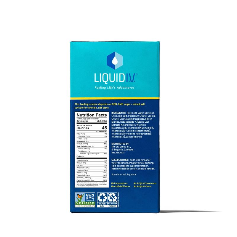 Liquid I.V. Hydration Multiplier Vegan Powder Electrolyte Supplements - Lemon Lime - 0.56oz each/10ct, 5 of 11