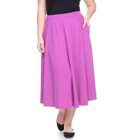 Women's Plus Size Tasmin Flare Midi Skirts Purple 2x - White Mark : Target