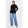 Women's Plus Size Crinkle Knit Sweater - black | CITY CHIC - 3 of 4