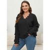 Coolmee Womens Plus Size Sweater Knitted Fringe V Neck Long Sleeve Sweatshirts Casual Loose Pullovers - 3 of 4