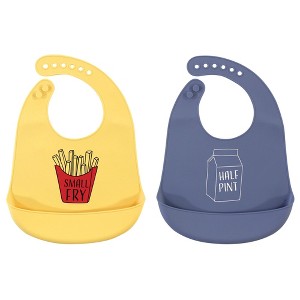 Hudson Baby Infant Silicone Bibs 2pk, Small Fry, One Size - 1 of 3