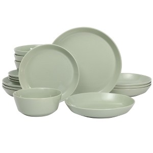 Gibson Home Summer Shades 16 Piece Plates and Bowls Dishes Service for 4 Porcelain Dinnerware Set - 1 of 4