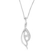 Haus of Brilliance Espira 10K White Gold Round Diamond Accented Open Cascade Twist Pendant Necklace - 2 of 4