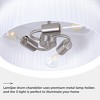 LamQee 3-Light Modern Drum Chandelier 2-Tier Semi-Flush Mount Pendant Light Fixtures with Fabric Lampshades - 4 of 4