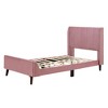 NicBex Twin/Queen Upholstered Platform Bed Frame with Wingback Headboard,Luxurious Velvet Upholstered Platform Bed,Wood Slat Support,Easy Assembly - 3 of 4