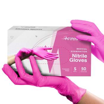 FifthPulse Fuchsia Nitrile Exam Gloves, Perfect for Cleaning, Cooking & Medical Uses