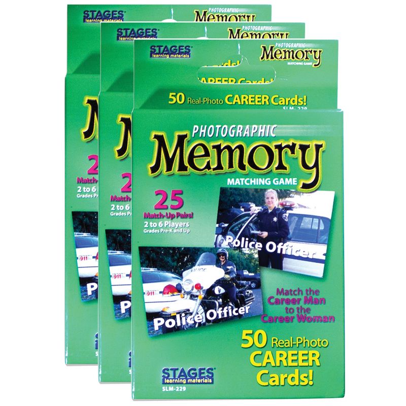 Stages Learning Materials Photographic Memory Matching Game, Careers, Pack of 3, 1 of 8