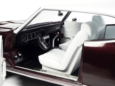1970 Buick GS Stage 1 Burgundy Mist Metallic Diecast Model Car with White Top