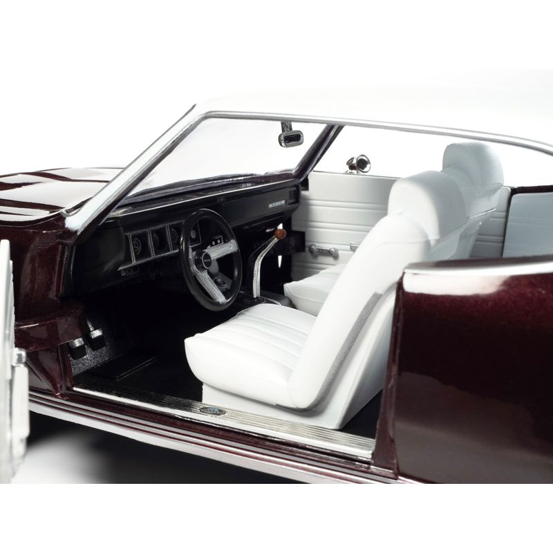 1970 Buick GS Stage 1 Burgundy Mist Metallic with White Top and Interior (MCACN) 1/18 Diecast Model Car by Auto World, 4 of 7