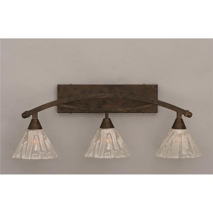 Toltec Lighting Bow 3 - Light Vanity in  Bronze with 7" Italian Ice Shade - 1 of 1