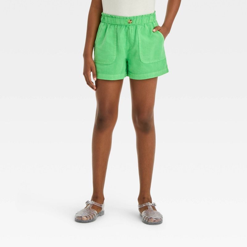 Girls&#39; Pull-On Paper Bag Waist Woven Shorts - Cat &#38; Jack&#8482;, 1 of 5